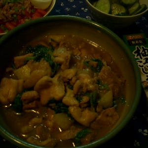 かぶと鶏肉のしょう油煮　柚子こしょう風味