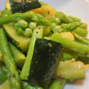夏野菜、グリーンの野菜のサブジ