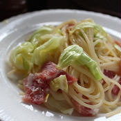 春キャベツと生ハムのパスタ♪春の香りを添えて