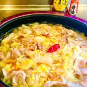白菜と豚肉のフワフワたまごスープ