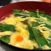 超簡単☆ニラと卵の中華スープ〜辣油添え