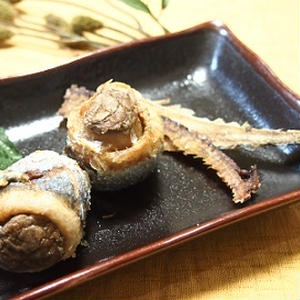 秋刀魚のエリンギロール　クミン風味