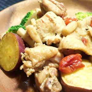 鶏肉とさつま芋とごぼうのトマト煮(カチャトーラ風)