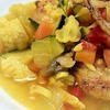 カジキマグロとサフランの野菜スープ