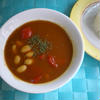 大豆とミニトマトのスープカレー風