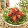 トマトと水菜のパクチー花椒塩ドレサラダ