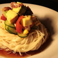 酸っぱ辛い麺で夏バテ防止♪♪♪　「アボガドとチャーシューのからし和えのっけの冷やし中華」 by ■　２７　■さん