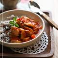 フライパン１つで煮込むだけ！チキンと野菜のトマト煮込み♪