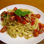 バルサミコソースのトマトの冷製パスタ　