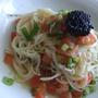 キャビア（偽）の冷静パスタ