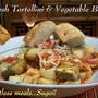 チリフレークをぴりりと効かせて！Fresh Tortellini & Vegetable Bake　