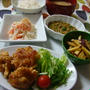 今日は大好物の鶏の唐揚げ定食！