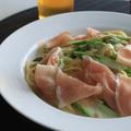 生ハムとアスパラのクリームパスタ by oliveさん