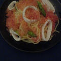夏の美容お助けレシピ　ピンクグレープフルーツと烏賊の冷製パスタ by 酔いどれんぬさん