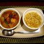 野菜のネパールカレーと人参ライス。