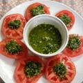 バジルのペストソースを添えたトマトの前菜 by サリアさん