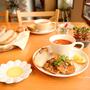 ロデブでお家パンランチ〜♪サーモンの香草焼き