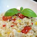 少量の豚肉でおうちイタリアン♪フライパンde豚肉とカラフル野菜のリゾット！ by トイロさん