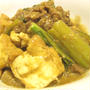 のりわさ粉こんにゃくソース　厚揚げと肉炒め