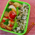 大根葉ご飯と豆腐チキンロ−フのお弁当 by りえこっちさん