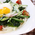レンジで温泉卵のっけサラダうどん と 結果発表 by Yuko-Worksさん