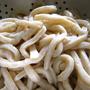 おうちで手打ちうどん、全粒粉入り。