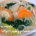 白石温麺と油麩の味噌煮込み by キラリさん