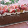 桜咲く苺のロールケーキ