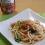 鮭と春キャベツの焼うどん