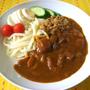 熱々カレーの冷やし納豆うどん!!