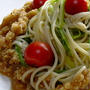 アスパラとみぞれの冷製パスタ
