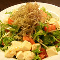 ■水菜とお豆腐とトマトとじゃこのサラダ by kikiさん