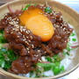 一気に食べちゃう♪まぐろの中落ちユッケとろろ丼