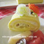 白桃のロールケーキ。