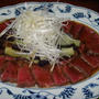 牛肉のたたきのにんにくだれ！