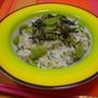 空豆と野沢菜ちりめんの混ぜご飯