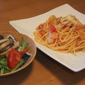 白菜ベーコントマトパスタ by ろっくるさん