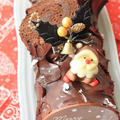 バニラ風味のチョコレートロールケーキ。