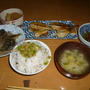 自家製鯵の干物の晩ご飯