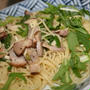 自家製ベーコンと水菜のパスタ