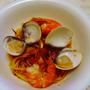 魚介のトマトソース（スープ）パスタ バジル風味