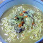 かきのクラムチャウダーとラーメン 