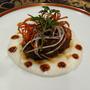 煮込み照り焼きハンバーグのポテトクリームソース添え　Teriyaki Hamburger Steak on creamy potato sauce