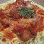 なめたけ入り和風トマトパスタ＆コーンクリームスープなななめた