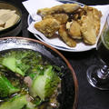 今日の晩御飯；貧乏料理（カラスカレイのから揚げ、白菜とミンチのサンド） by miltuchanさん