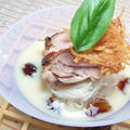 *豆乳ビシソワーズで柚子こしょうチキンのそうめん　カリカリポテトを添えて by momoさん