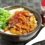 くるみ入り茄子と鶏の中華風丼