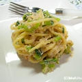 大根の葉を使って・・・『たらこと豆乳のクリームパスタ（あわ）』 by 柴田真希さん