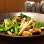 キノコと菜の花のバター焼き