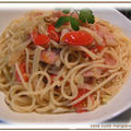 ベーコンとキャベツとプチトマトのスパゲッティ by HISAKOさん